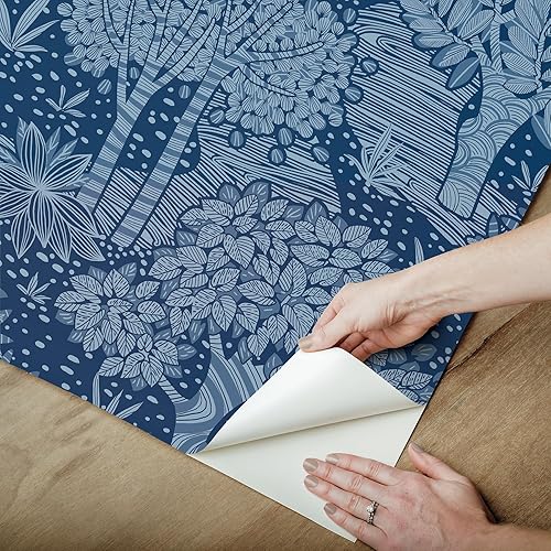 Miniatura 4 de RoomMates Papel tapiz autoadhesivo azul marino de Perth