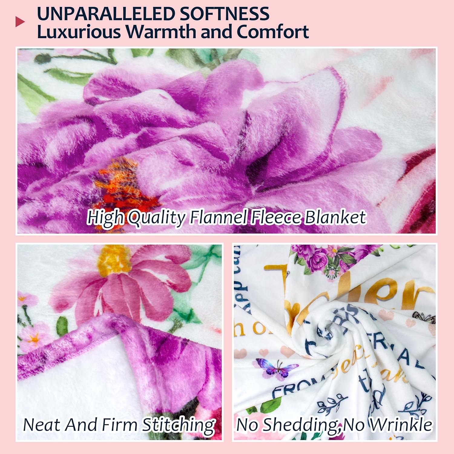 Inspirational Gifts, Warm Hugs Healing Blanket, Get Well Gifts for Women After Surgery, Breast Cancer Gifts, Thinking of You Gifts for Women Soft Throw Blanket 60"x50" - Image 4