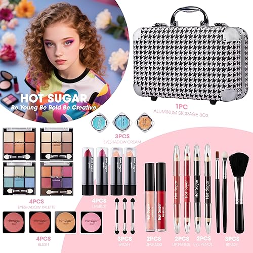Miniatura 8 de Hot Sugar Kit de Maquillaje Todo en Uno para Adultos y Niñas - Juego Completo de Maquillaje para Principiantes Incluye Paleta de Sombras de Ojos, B