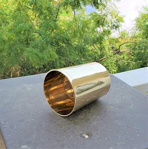 Vista 3 de Pure Source India Vidrio Kansa Bronce Hecho a mano, 1 Pieza, 200 Ml, Oro