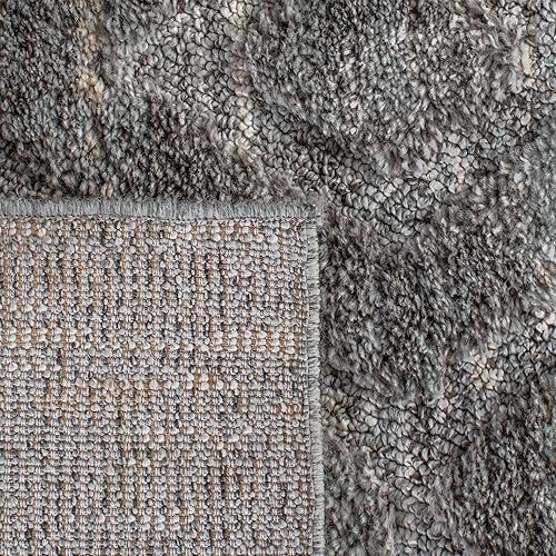 Miniatura 8 de MARTHA STEWART x SAFAVIEH MSR0782H - Alfombra de 8 x 10 pies, gris oscuro/gris claro, no desprende pelusa, para sala de estar, comedor y dormitorio