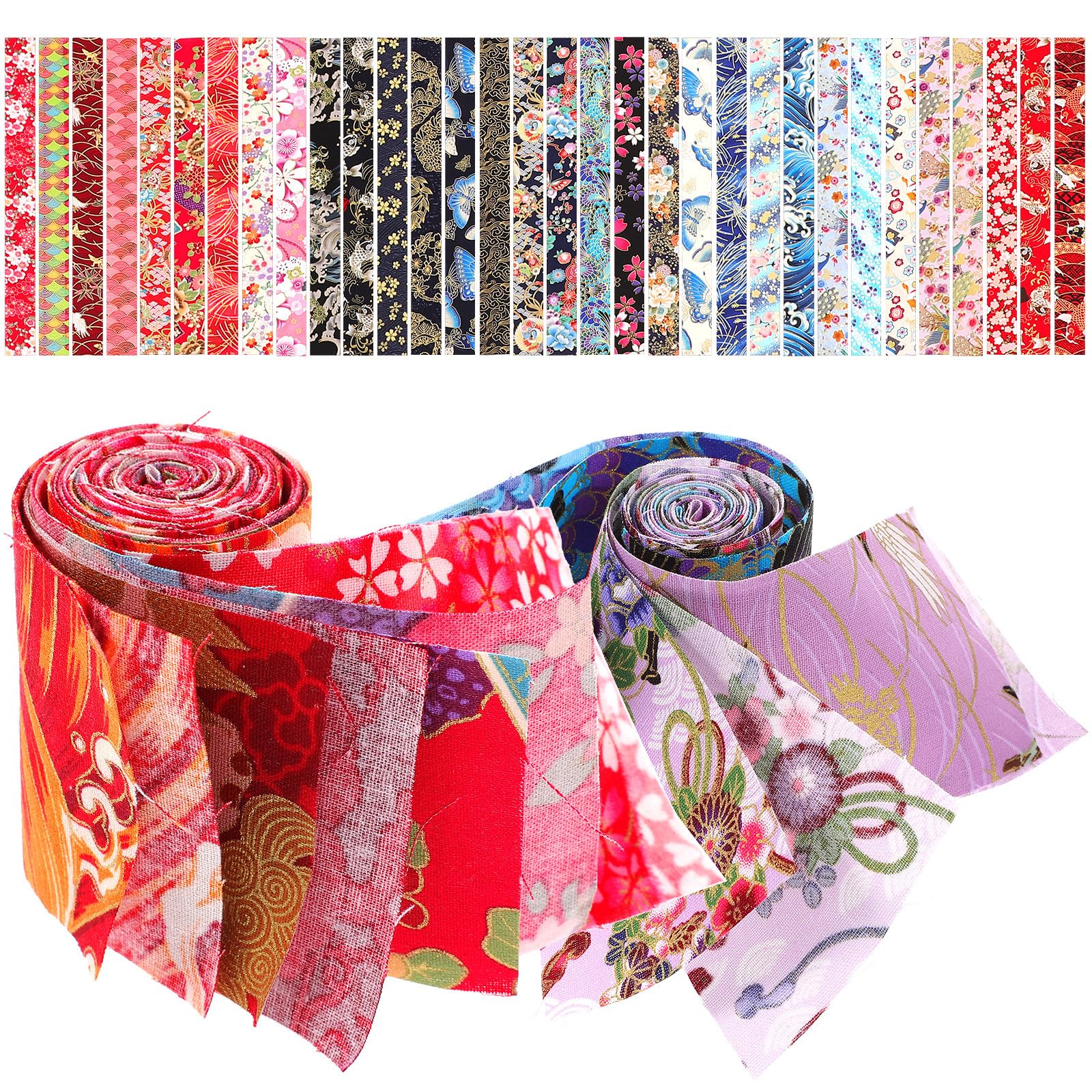 Healvian Tiras de Tela de Algodón 100% Puro 65X100 CM 40 Piezas para Patchwork Costura y Manualidades Tela Artesanal Diseños Étnicos para Decoración y Bricolaje