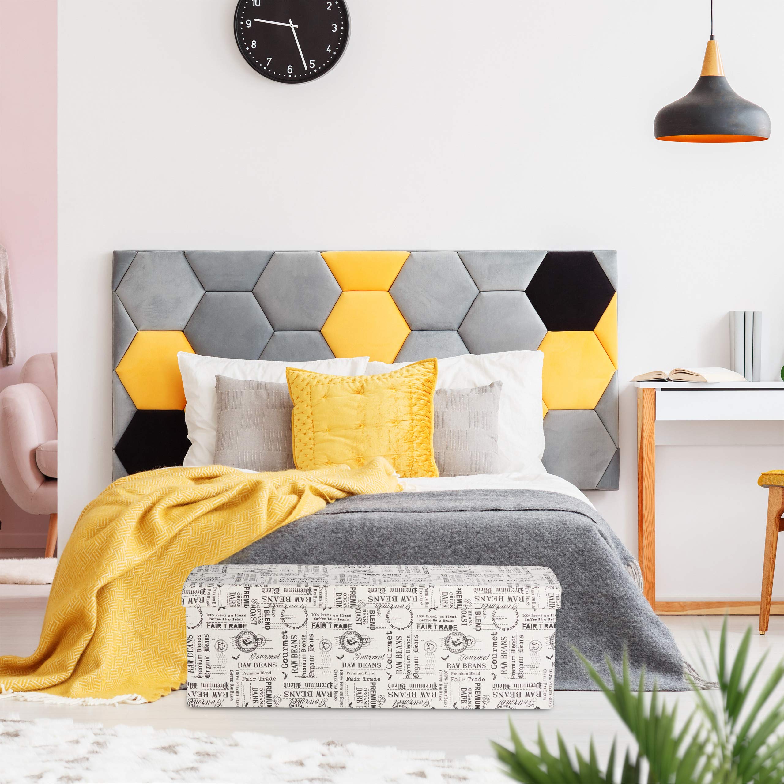Relaxdays Cassapanca Contenitore Retrò, 130 L, Pieghevole & Salvaspazio, Arredo Camera da Letto & Ingresso, Beige/Nero