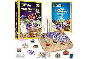 NATIONAL GEOGRAPHIC Mega Dig Kit: Uncover 15 Real Gems and Crystals