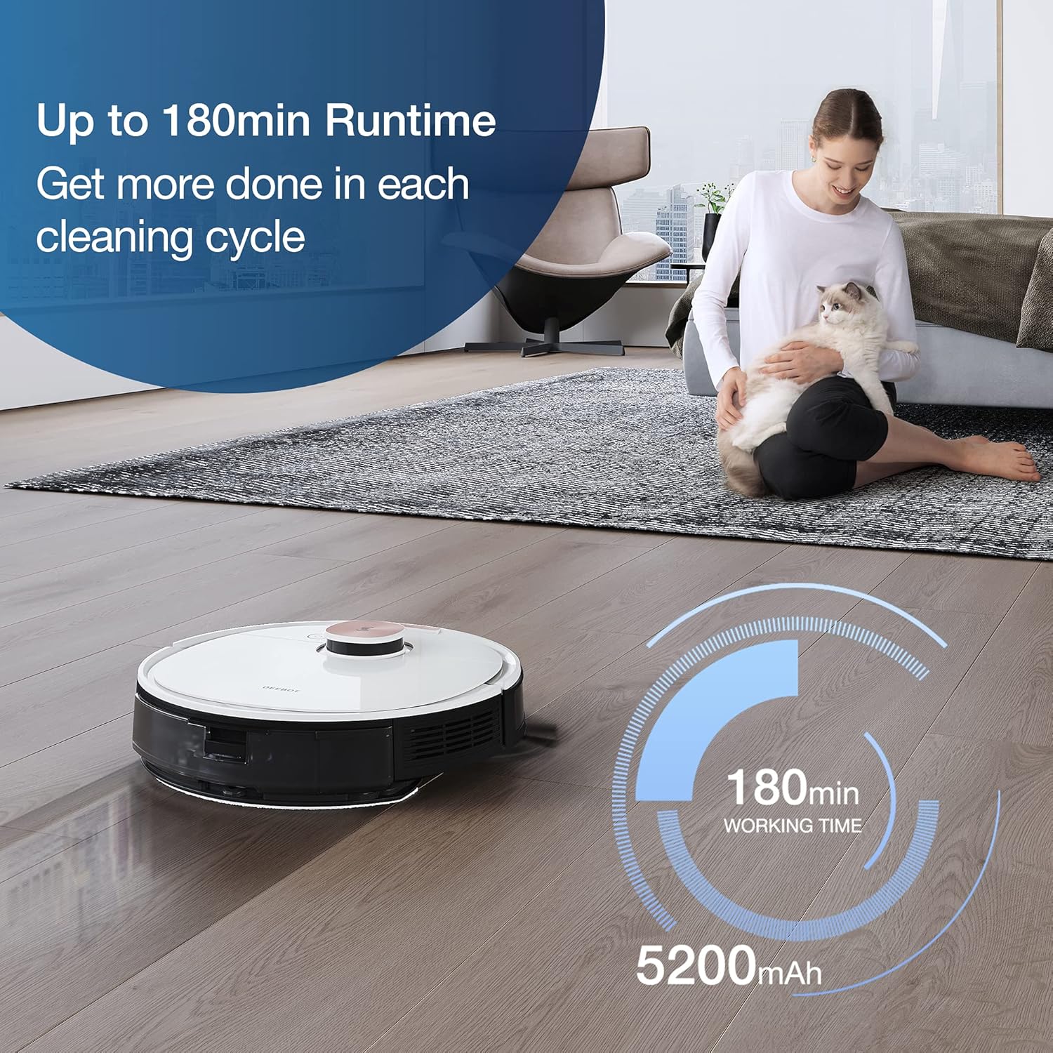ECOVACS DEEBOT T20 OMNI Robot Aspirapolvere Lavapavimenti 6000Pa con Stazione Svuota Polvere e Pulizia Sollevamento Automatico Moci, Lavaggio Acqua Calda, Tappeti, Rilevamento ostacoli 3D, Alexa/APP
