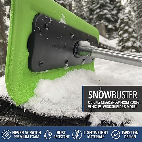 Miniatura 2 de EVERSPROUT Never-Scratch SnowBuster 1.5 a 3 pies  Kit de limpieza de nieve y automóvil de primera calidad  Raspador de hielo extensible, escoba de