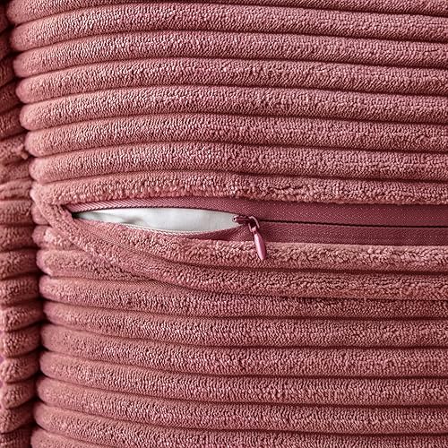 Miniatura 3 de MIULEE - Juego de 2 fundas de almohada de pana con entretejido, juego de 2 fundas de almohada supersuaves para sofá de rayas anchas decorativas con