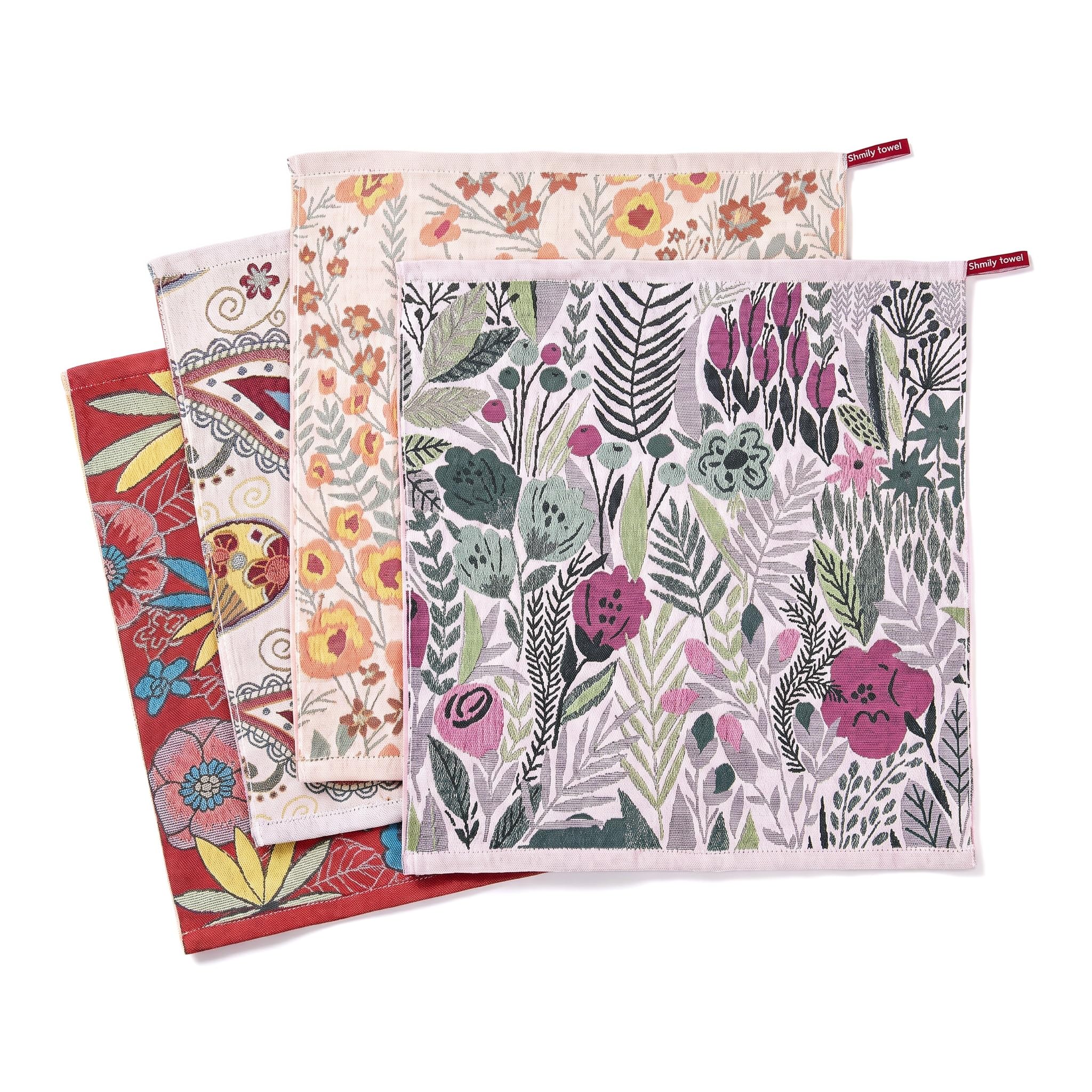 WZHHDM 4 PCS Kitchen Tea Towels with Hanging Loop, Soft Thick Cloth