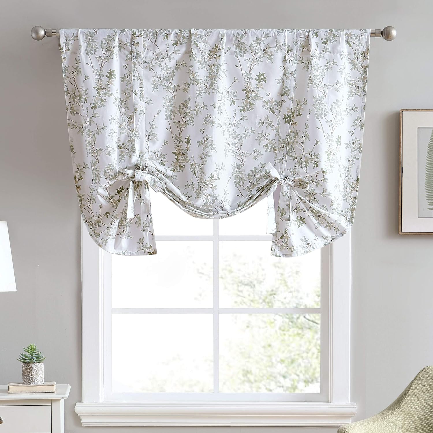 Laura Ashley Home Cotton Pole Top Valance, Stylish & Lightweight Window Treatment