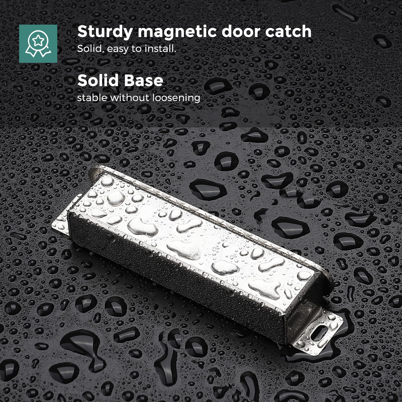 Magnetic Door Catch - 40kg Heavy Duty Strong Magnetic Catch, 2 Pack Stainless Steel Door Magnet for Wardrobes Kitchen Cupboards Silver - Image 3