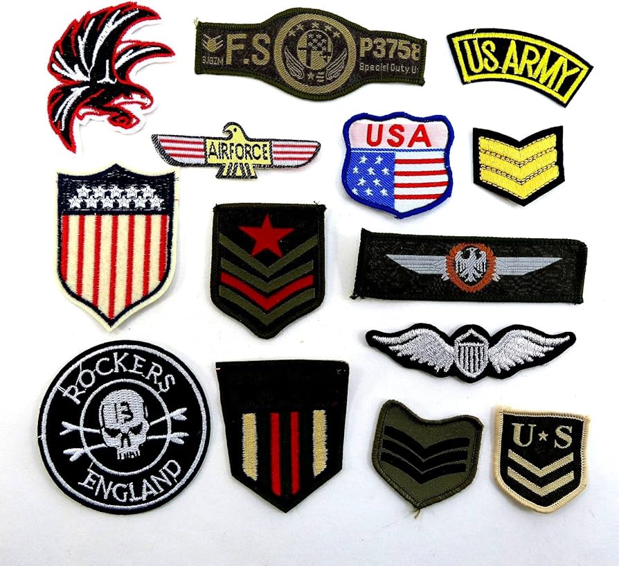 Amazon.co.jp: 刺繍ワッペンセット ミリタリー中心 画像の14枚+