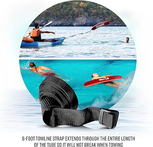 Miniatura 6 de ASA TECHMED Tubo de rescate salvavidas para uso doméstico y comercial, ideal para salvavidas y piscina personal, incluye silbato a juego