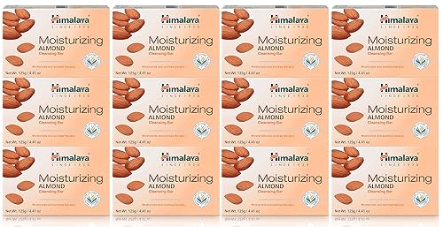 Himalaya Barra limpiadora hidratante de almendras, jabón facial y corporal para piel suave, 4.41 onzas, paquete de 12