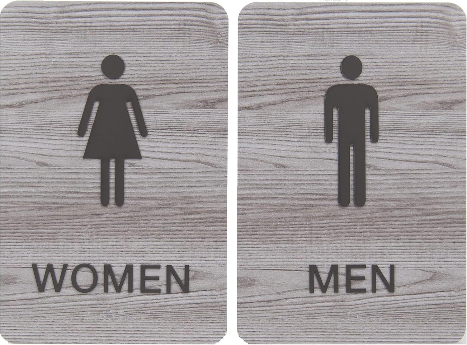 ADA restroom sign set with Braille