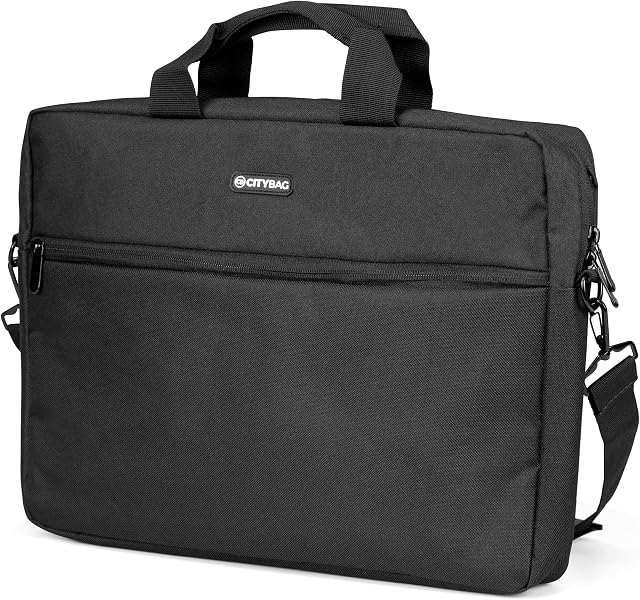 City Bag 15.6 Inch Laptop Bag- Laptop Shoulder Bag, Business Briefcase Laptop Bag - Compact Tablet/Computer Carrying case with Accessory Storage Pockets