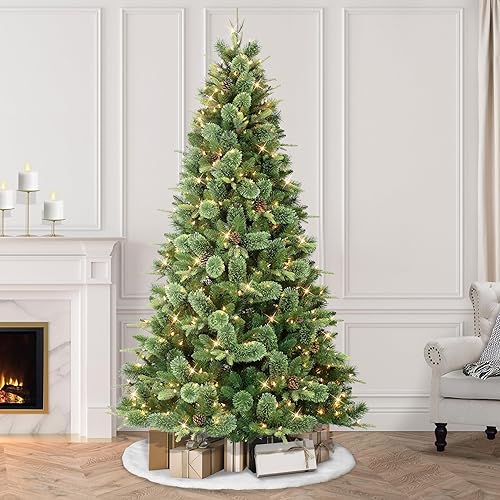 Miniatura 4 de Puleo International Árbol de Navidad artificial de pino Montana preiluminado de 7.5 pies con 700 luces, color verde