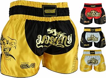 EVO Fitness Muay Thai Shorts MMA Martial Arts Grappling Kick Boxing UFC Cage Fighting Gym Training Men Women Clothing Gear