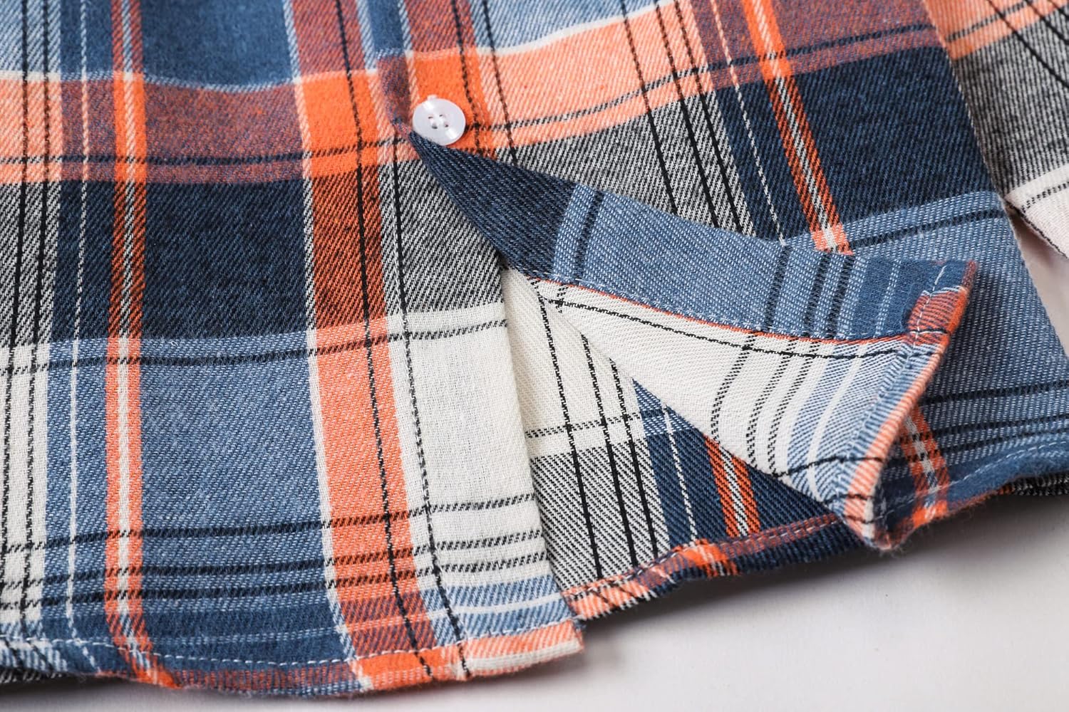 SANGTREE Boys and Mens Flannel Plaid Long Sleeve Shirt Casual Button Down Shirts - Image 5