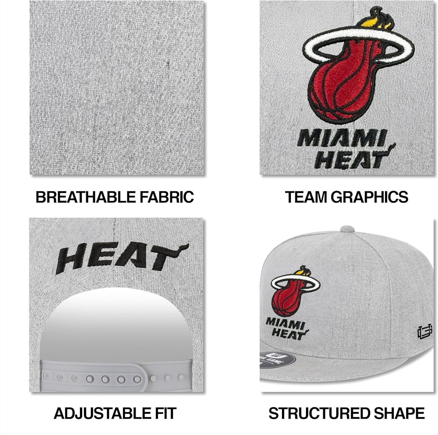 Ultra Game Men's NBA Official Twill Snap Back Ultimate Baseball Cap Hat - Image 4