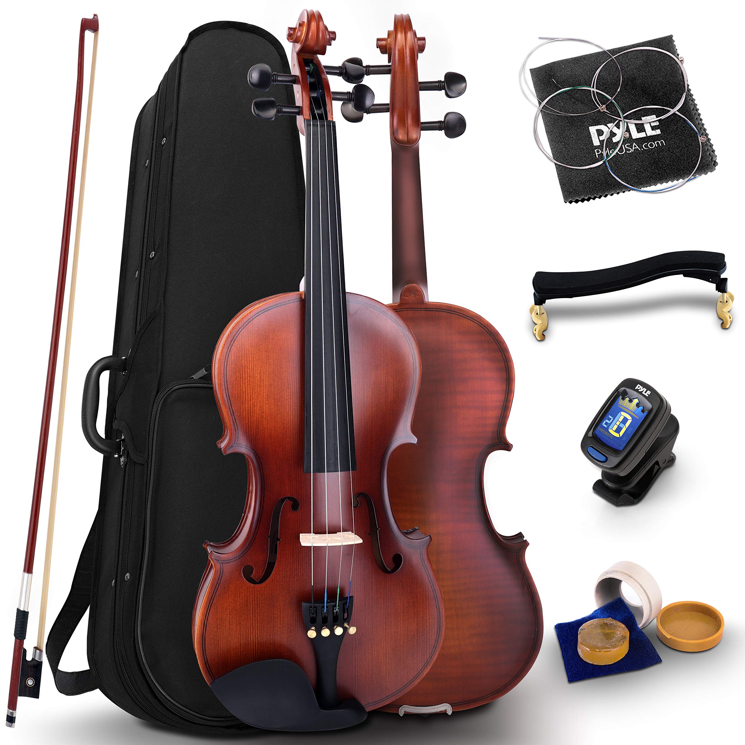 Pyle, Violino a 4 corde in compensato per studenti con kit di accessori incluso (PGVILN20.3)