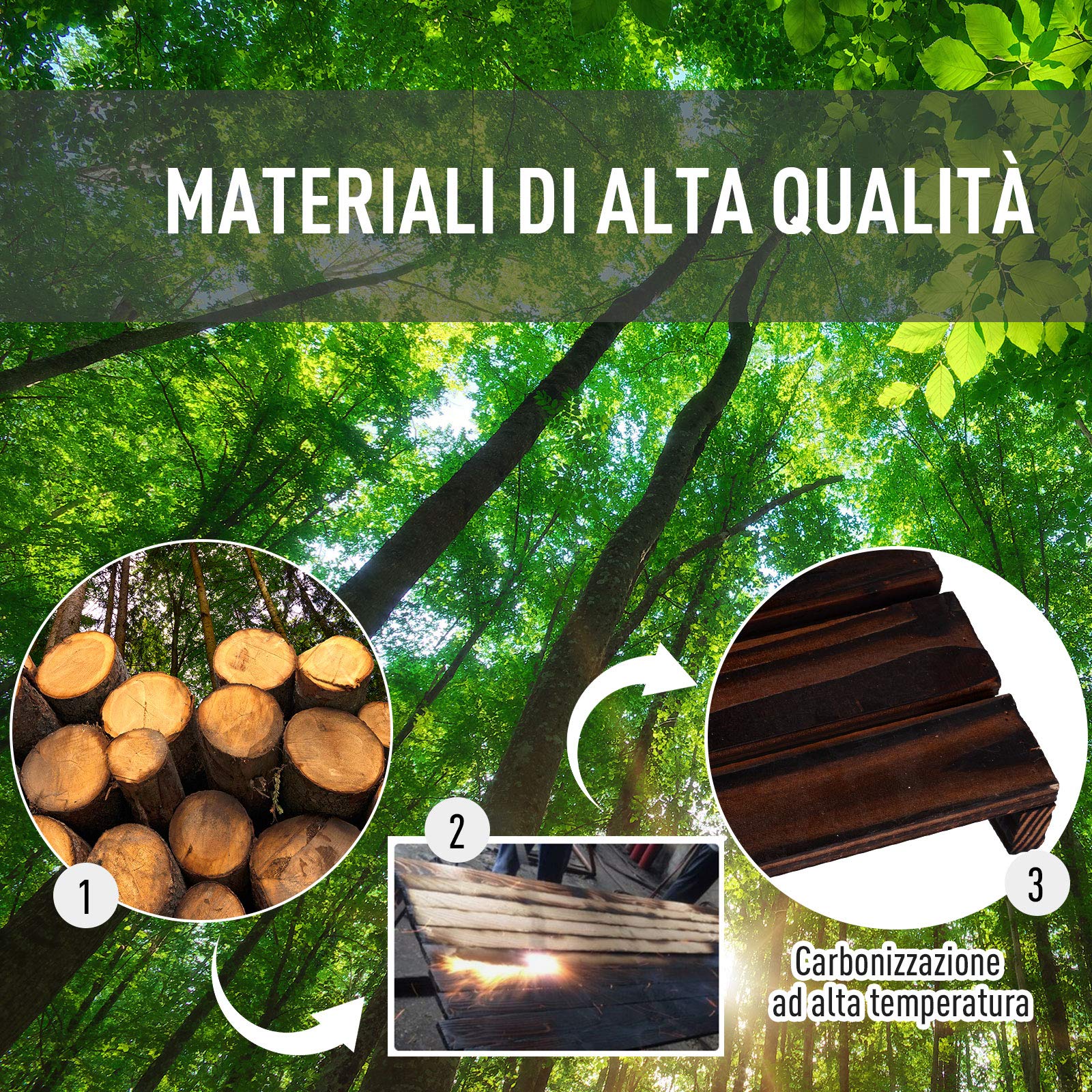 Outsunny Porta Piante da Esterno Scaffale Portafiori 123.5 x 33 x 80cm