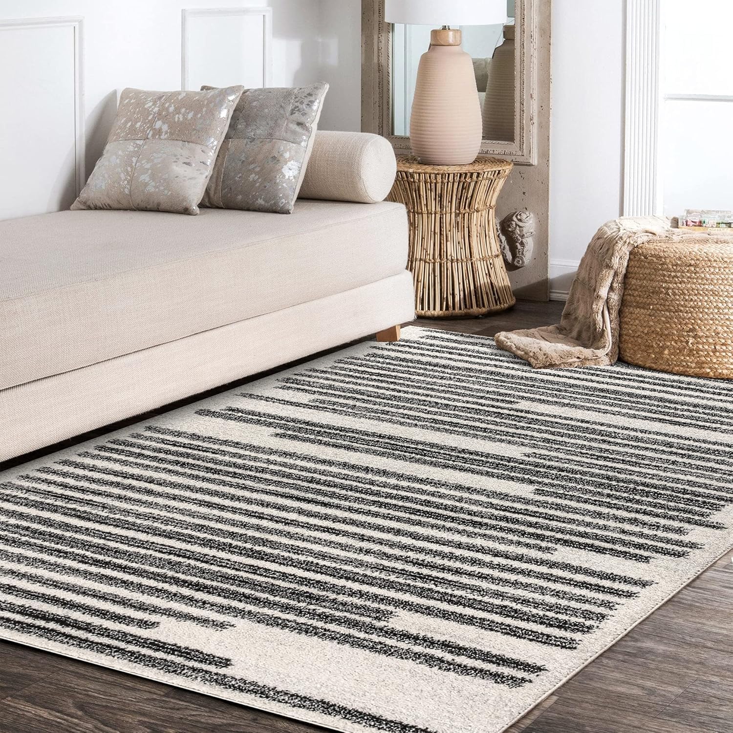 Tapis lavable en machine antidérapant et doux pour salle à manger