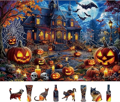 Miniatura 6 de Rompecabezas de 500 piezas de gatos de Navidad para adultos, rompecabezas festivo de animales de invierno con letras en la parte posterior, Gatos de