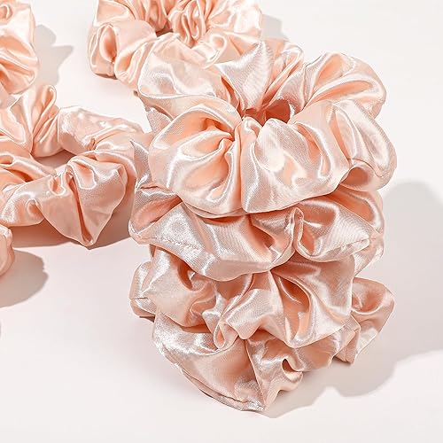 Vista 19 de Scrunchies - Bandas elásticas para el cabello, bandas elásticas para el cabello, paquete de accesorios neutros para el cabello, para mujeres y niñas