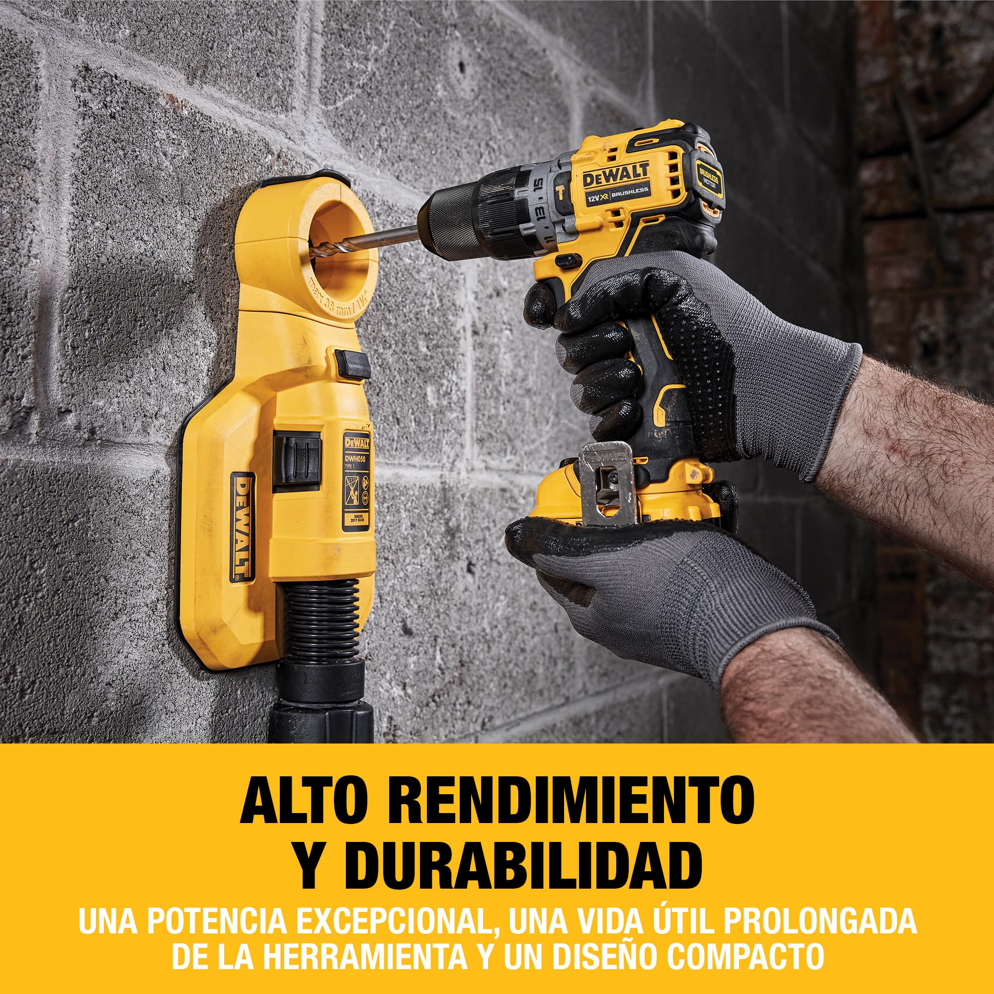 DEWALT Taladro percutor sin escobillas XR 12V con 2 baterías XR Li-Ion de 2Ah y un cargador en caja TSTAK, DCD706D2-QW