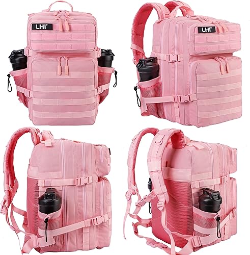 Miniatura 91 de LHI Military Tactical Backpack for Men Molle Daypack 45L Army 3 Days Assault Pack Bag Large Rucksack With Bottle Holder(12*20*12)