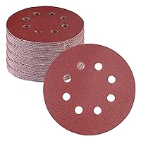 Vista 17 de WORKPRO 50 discos de lija de grano 60 – Papel de lija de 5 pulgadas con 8 agujeros de gancho y bucle para lijadora orbital aleatoria