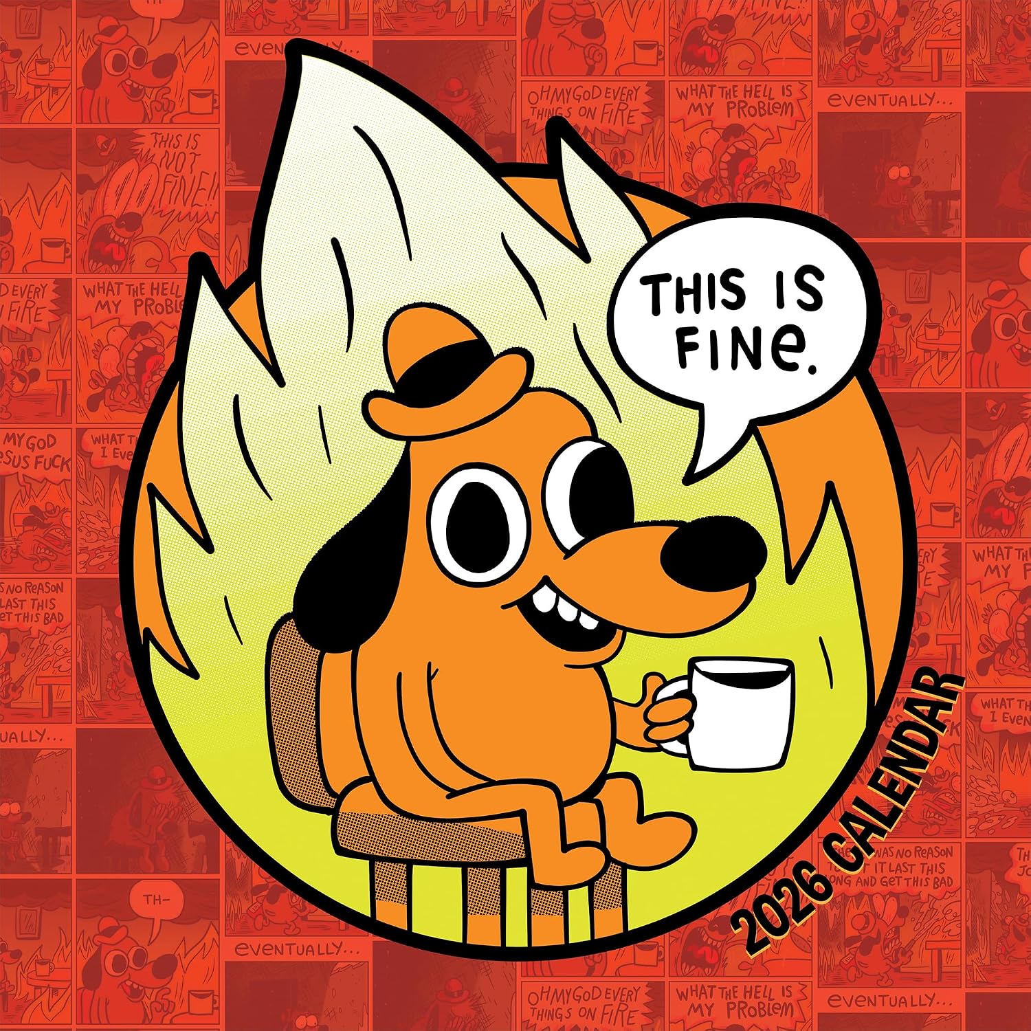 TF Publishing 2026 This is Fine Wall Calendar - Large Grids for Appointments and Scheduling - Vertical Monthly Wall Calendar 2026 with Premium Matte Paper for Home and Office Organization - 12x12in