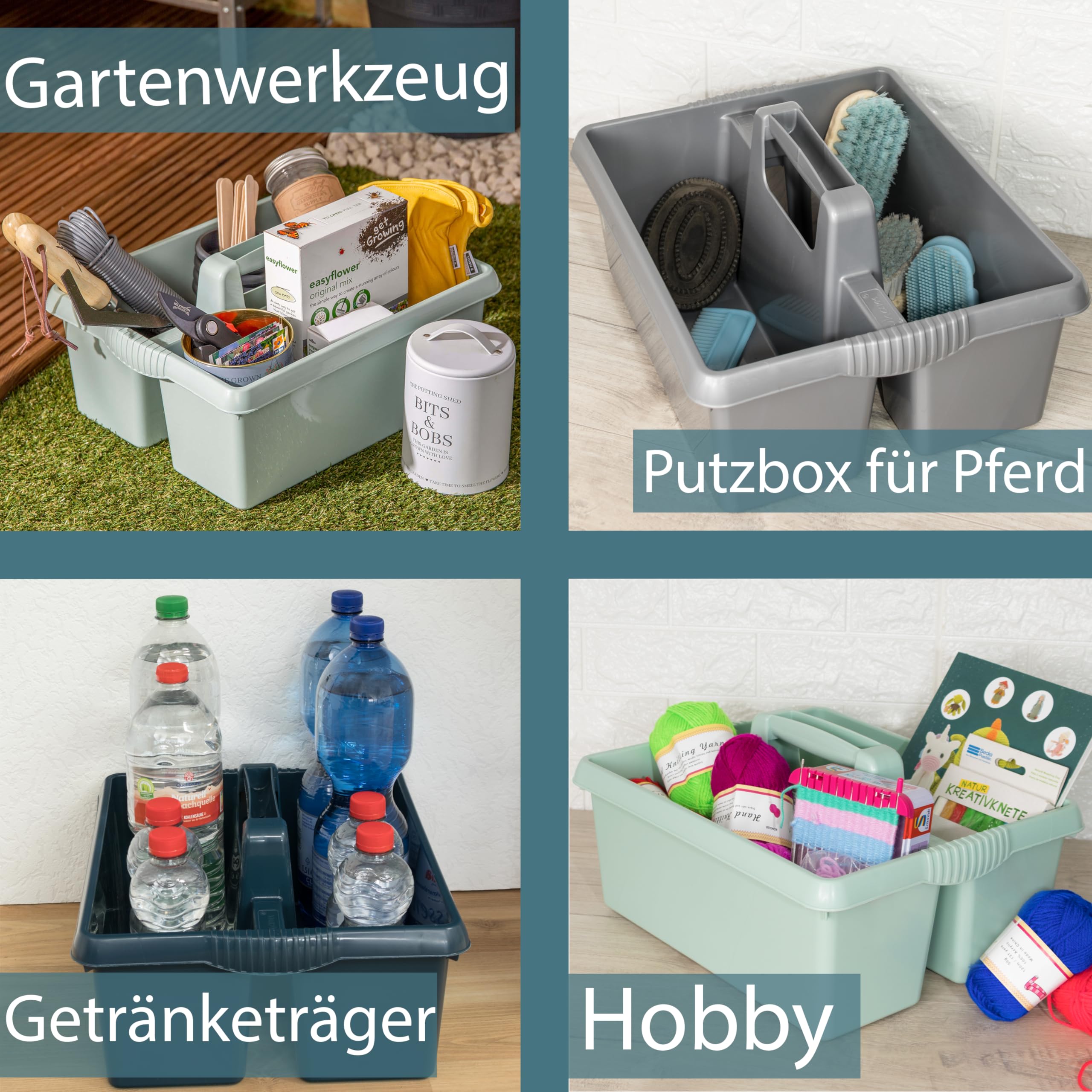 6 x przenośny organizer środki czyszczące 38x32x15cm czarny uchwyt