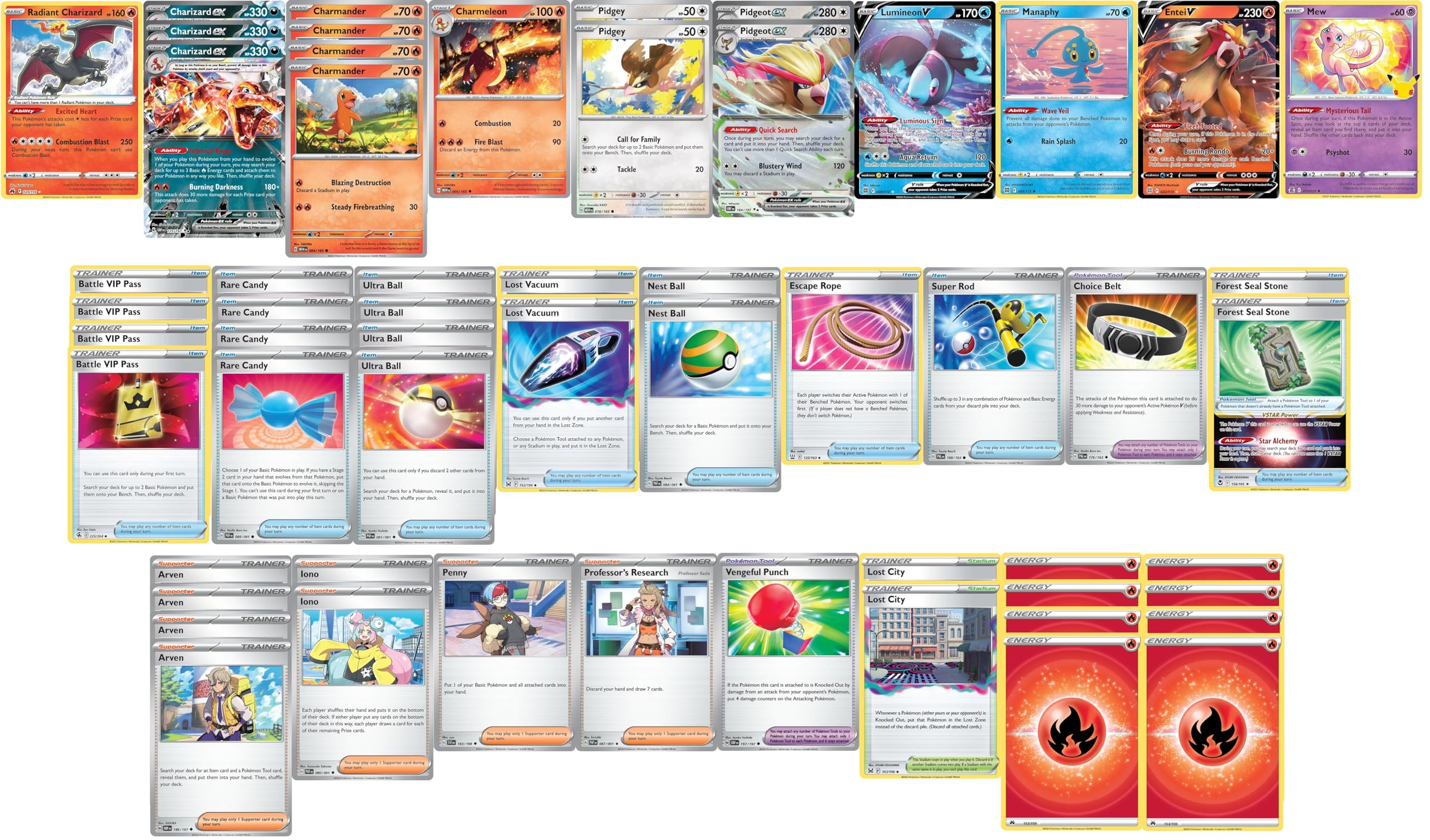 MTG Decks More Competitive Arven Charizard Fire Deck - Very Strong - Custom Built - 60 Card Compatible