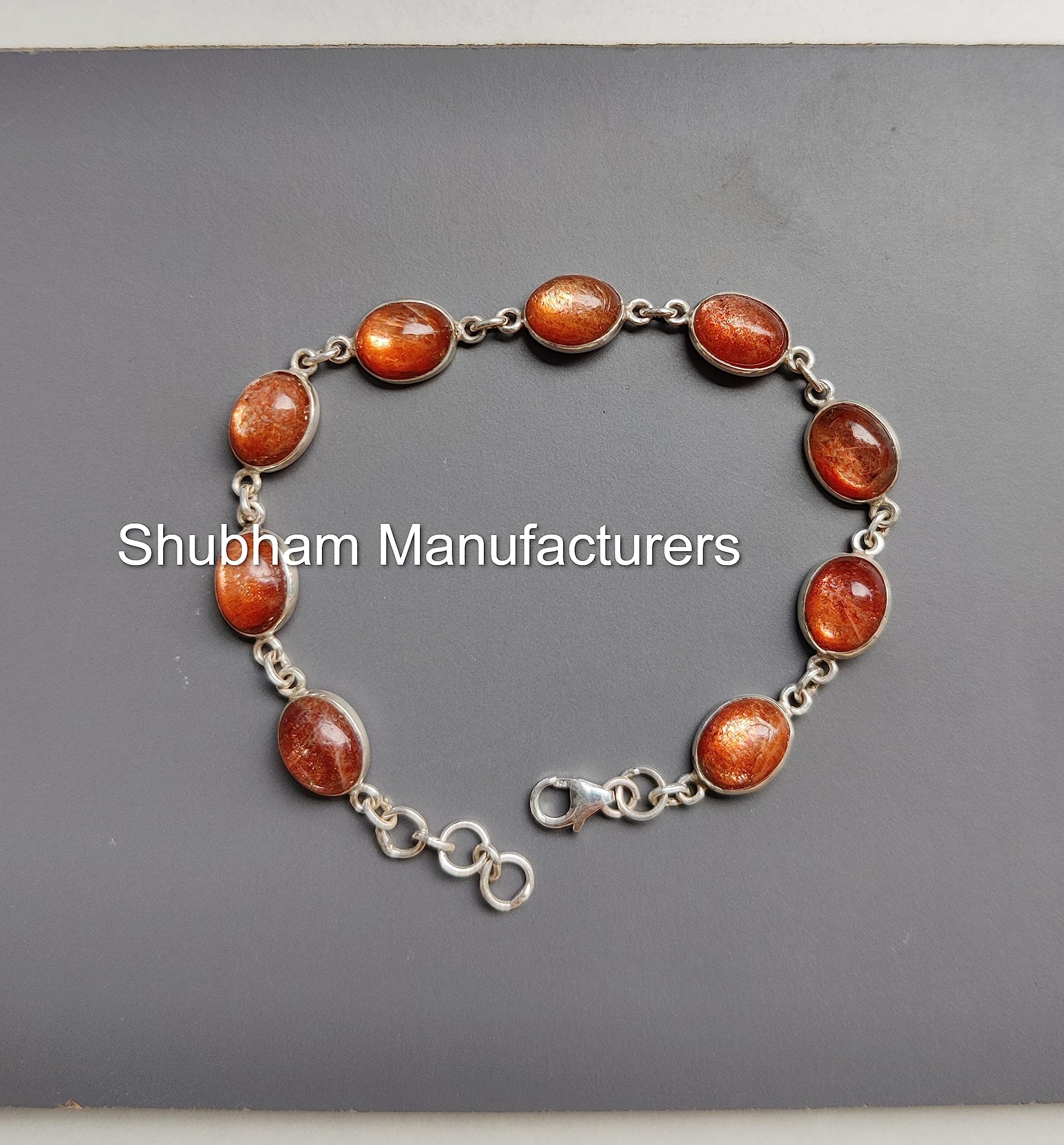 Bracciale con pietre preziose naturali Bracciale con pietre preziose fatte a mano in argento sterling 925 Gioielli da donna