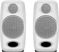 IK Multimedia iLoud Micro monitor branco 50 watts monitores de referência de estúdio Bluetooth sem fio, alto-falantes duplos para produção musical, mixagem, masterização, composição, produção e DJs