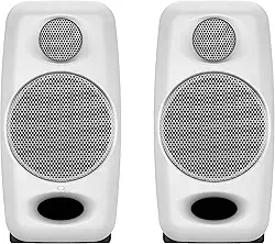 IK Multimedia iLoud Micro monitor branco 50 watts monitores de referência de estúdio Bluetooth sem fio, alto-falantes duplos para produção musical, mixagem, masterização, composição, produção e DJs