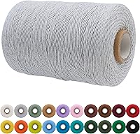 Vista 111 de JeogYong Cordón de macramé de un solo hilo 1mm x 426 yardas (1279 pies) Cuerda de algodón suave Hilo de macramé de 1 mm, suministros de macramé