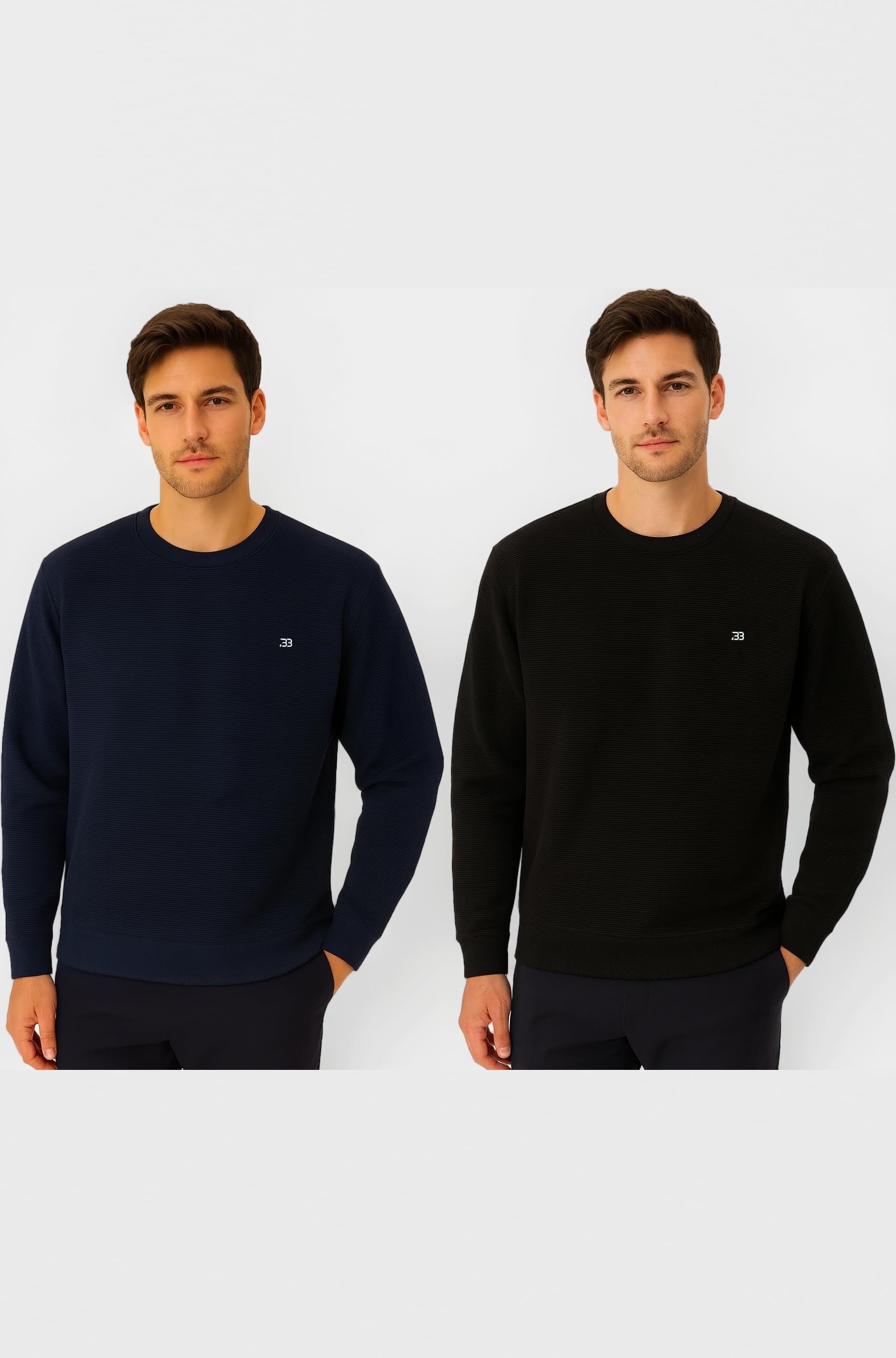 Ribbed Light Weight Round Neck Sweatshirt