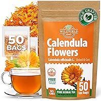 Vista 1 de 50 bolsas de té de caléndula Flores secas de caléndula Hierba de té herbal - 50 unidades 1.5 g Flor Hierba