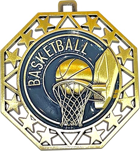 Miniatura 2 de Express Medals Premio trofeo de medallas de oro de baloncesto con cintas para el cuello EMDC214BB - (paquete de 10) Diseño 10,Diseño 31,Design 55