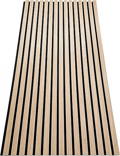 Miniatura 2 de Mollywell Panel de pared de listones de madera, fácil instalación, versátil, diseño acústico mejorado, adecuado para sala de estar, dormitorio,