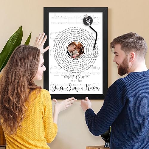Vista 164 de VICILO Póster de letras de canciones personalizadas, enmarcado, lienzo personalizado, arte de pared, regalos para el día de San Valentín para él