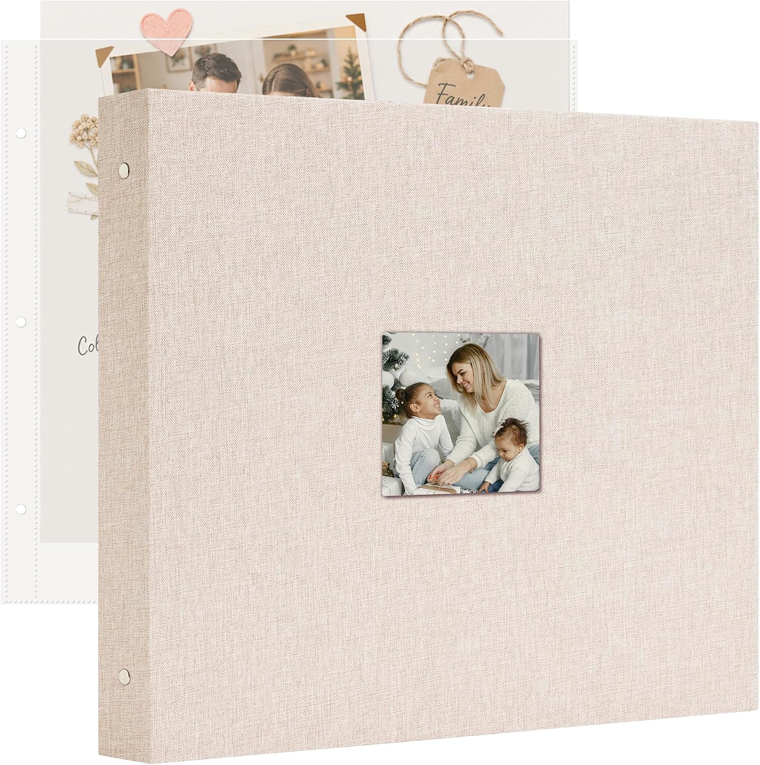 12"x12" DIY Scrapbook Photo Album with 80 Pages 40 Plastic Sleeves Beige