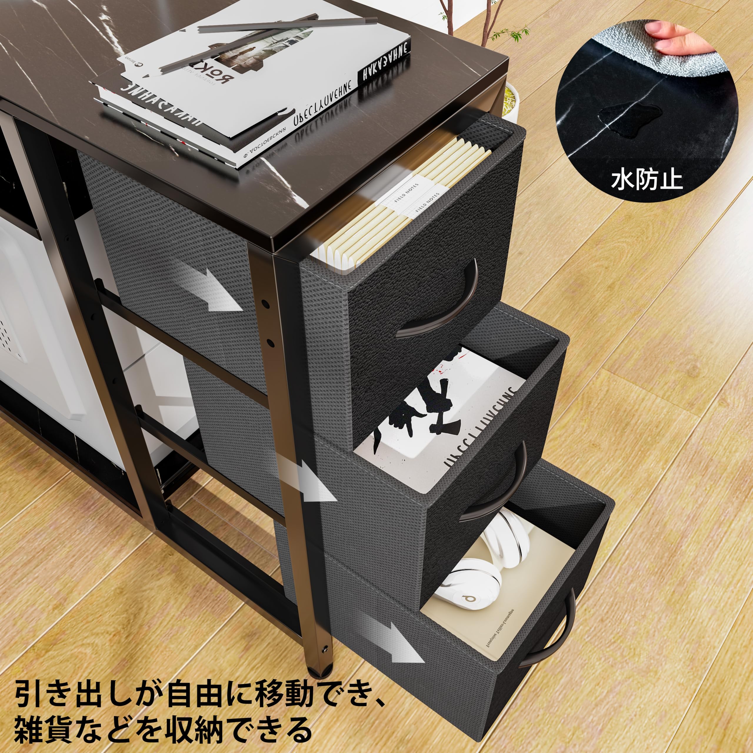 Amazon | LunarLight パソコンデスク 幅108奥行80高さ71.8㎝ 7段調節