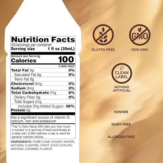 Monin - Caramel Syrup, Rich and Buttery, Great for Desserts, Coffee, and Cocktails, Gluten-Free, Non-GMO (750 ml)