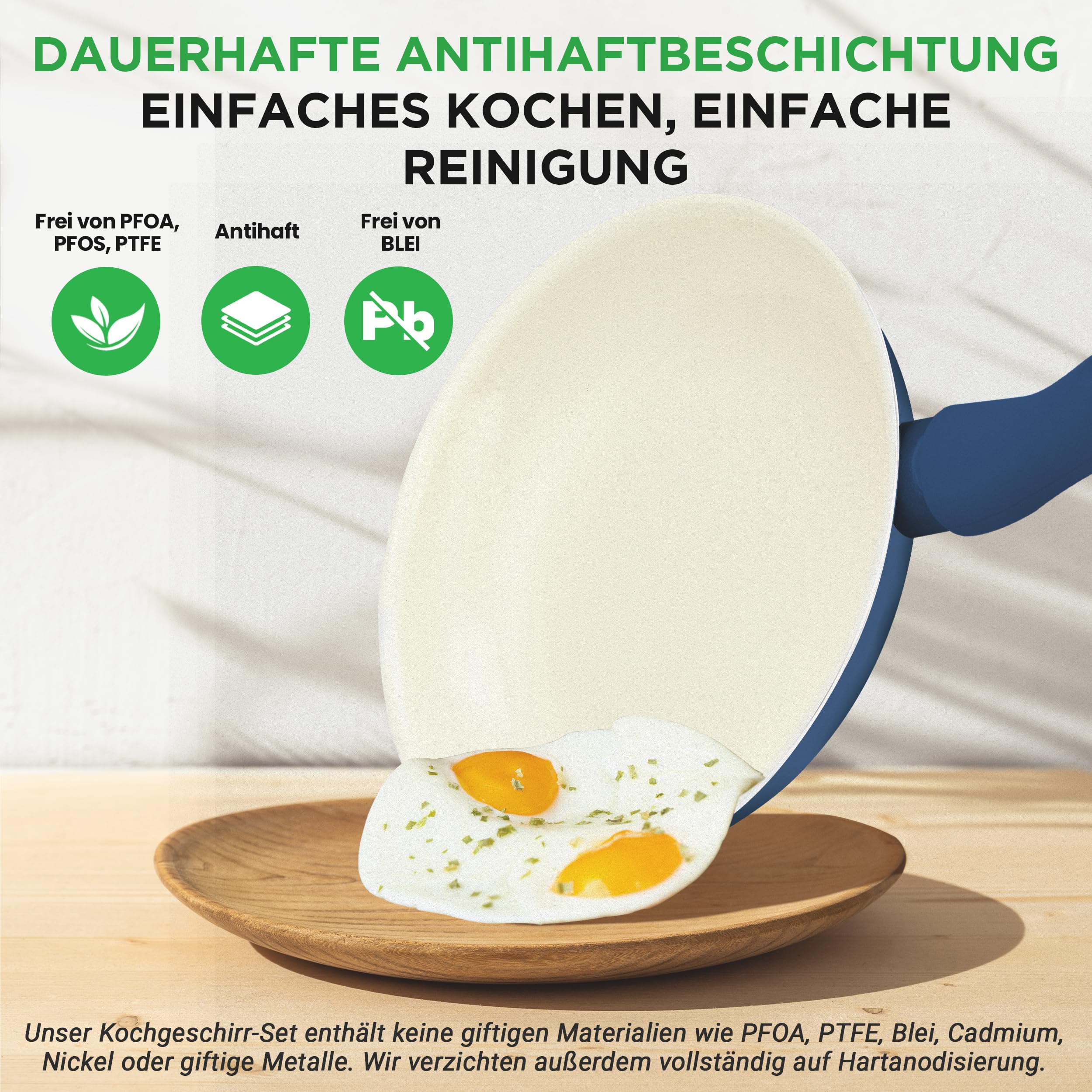 NutriChef Kochgeschirr Set 54-tlg – Pfannen, Töpfe, Küchenhelfer Blau– Mit Messer, Backformen, Zubehör – Für Induktion, Gas und Elektro – Gesund und fettarm kochen