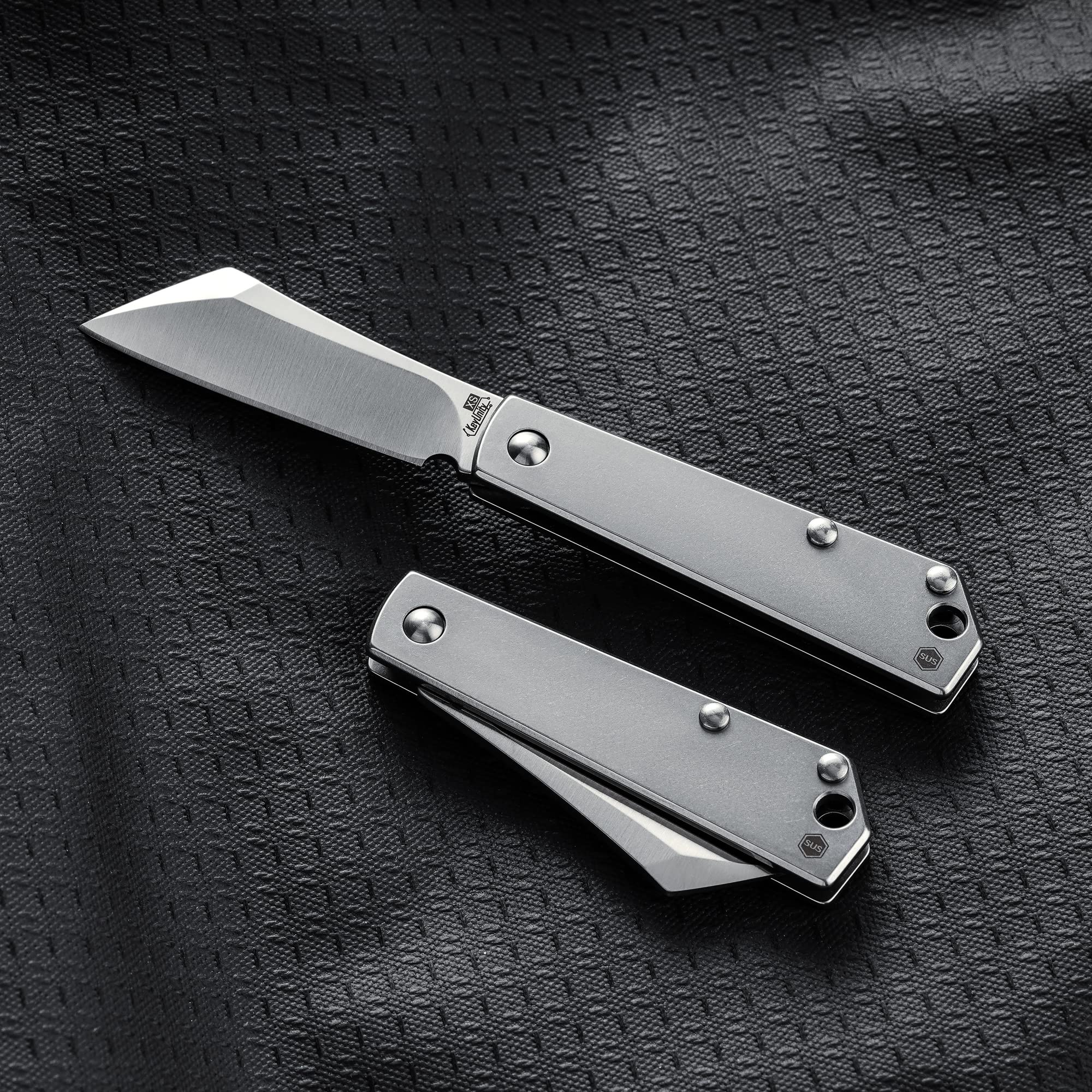 KeyUnity Coltello pieghevole piccolo KK03S Coltello a lama fissa, coltello tascabile EDC in acciaio inossidabile per uomo e donna