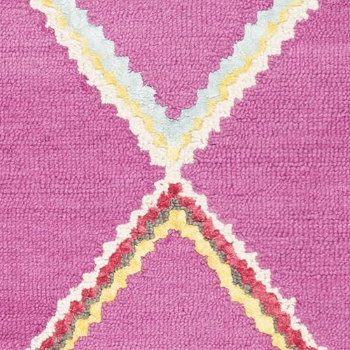 Miniatura 6 de SAFAVIEH Bellagio Collection BLG563R - Alfombra de lana marroquí bohemia de 2 pies 3 pulgadas x 7 pies, color fucsiamulticolor