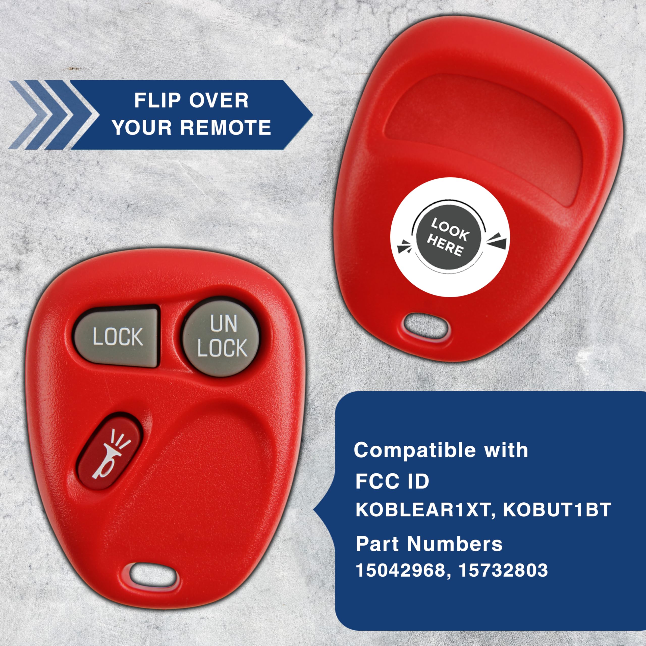 2 KeylessOption zamiennik 3-przyciskowy pilot zdalnego sterowania z pilotem zdalnego sterowania - czerwony